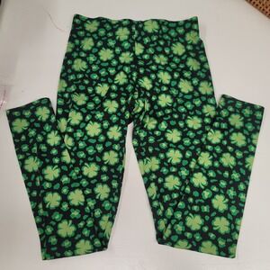 Womens Serra Size Small‎ Shamrock Clover Print Leggings St. Patrick's Day